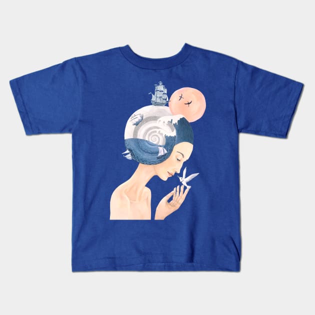 Sound of sea Kids T-Shirt by ruta13art